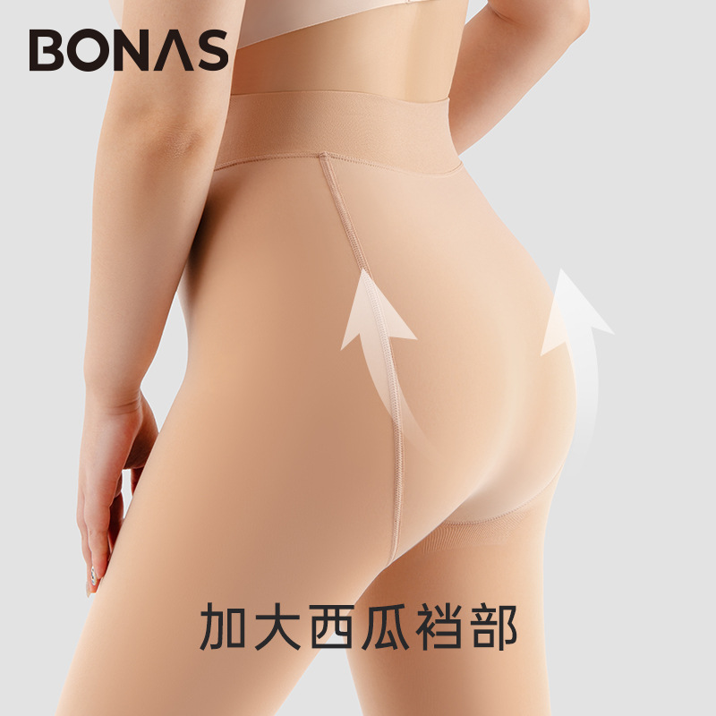 BONAS 보나스 여성 빅사이즈 착시 스타킹 기모 압박 보정 팬티스타킹 봄가을