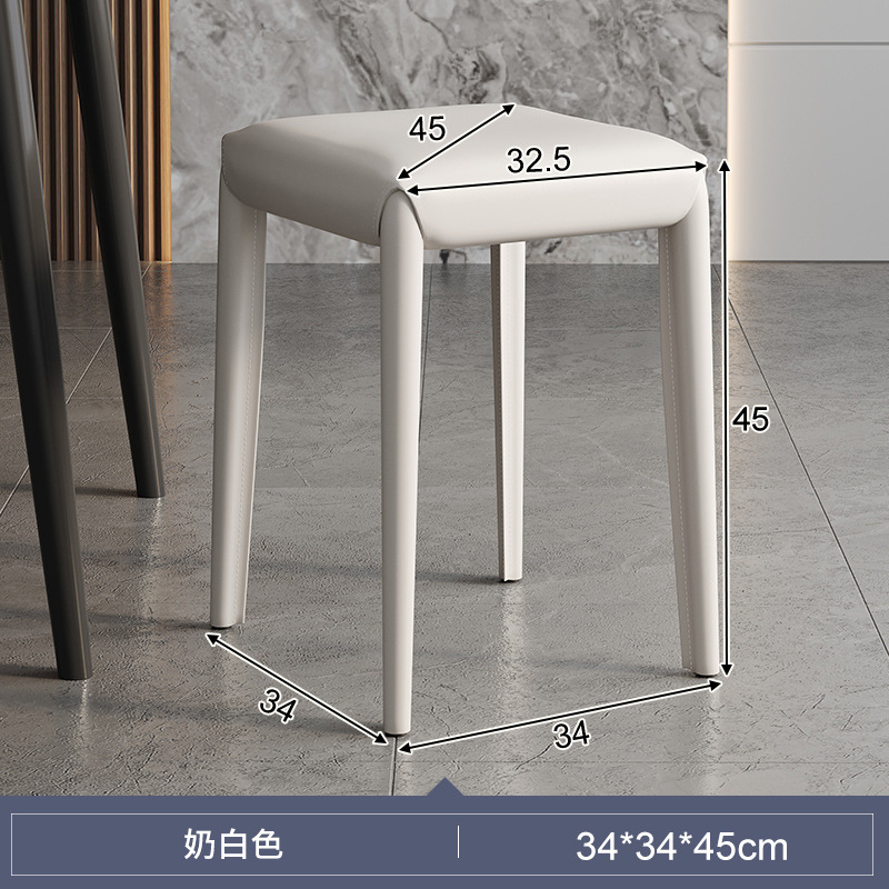 Silla de comedor de cuero silla simple mesa de comedor y silla 2023 Nuevo Hogar mesa de comedor taburete Luz de lujo de alta calidad Silla de estilo crema
