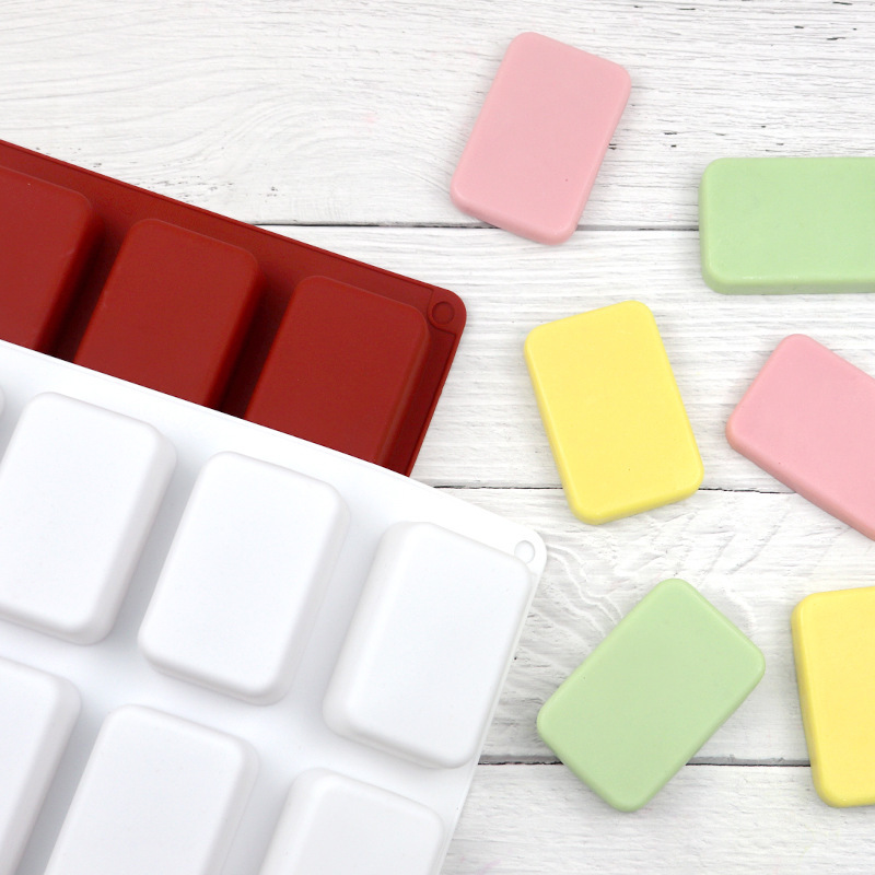 Star Cafe 12-Piece Rounded Rectangular Block Handmade Soap Mold DIY Pudding Mold Cake Mold Crispy Chocolate Mold