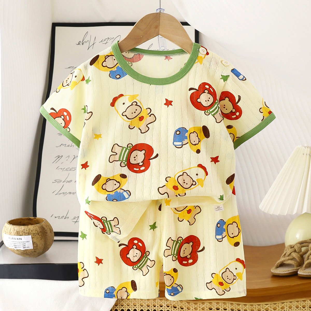 2025 verano nueva ropa para niños pantalones cortos de manga corta para niños, hombres y mujeres, camisetas para bebés, niños y niñas, algodón al por mayor