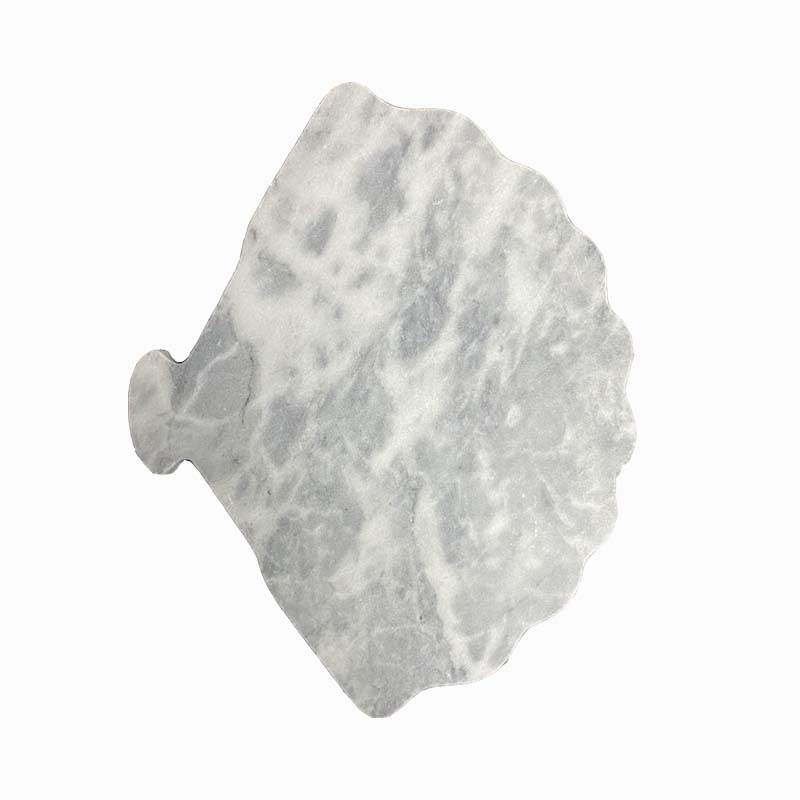 Europeo y americano en forma de abanico bandeja de mármol natural ins postre plato occidental plato de sushi japonés plato irregular