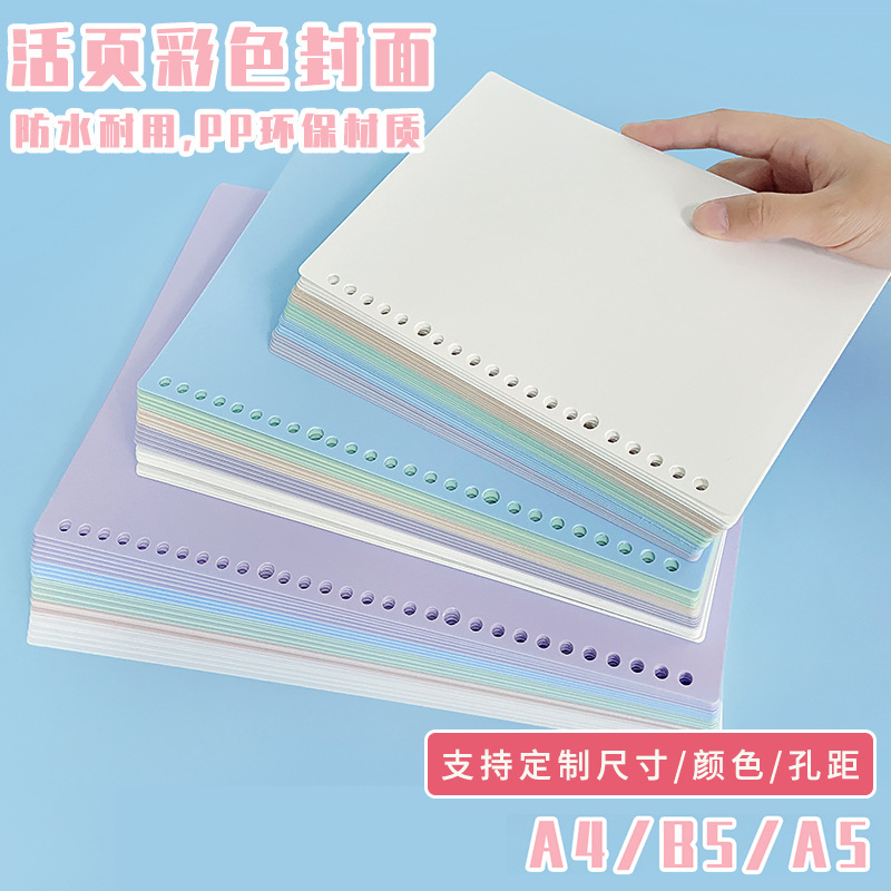 DIY Loose-leaf Cover Plastic PP Case A4 Binding Transparent Frosted Morandi Color Color Book Case Cover
