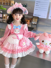 Little Girl 2024 Model Melody Lolita Princess Dress Autumn Long Sleeve Girl Dress Cosplay Costume Birthday Gown