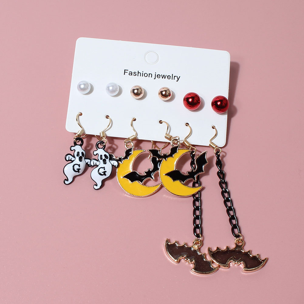 22g Weight Earrings Classification 1 Set Quantity 1 Set Casual Funny Halloween Pattern Plating Alloy Earrings