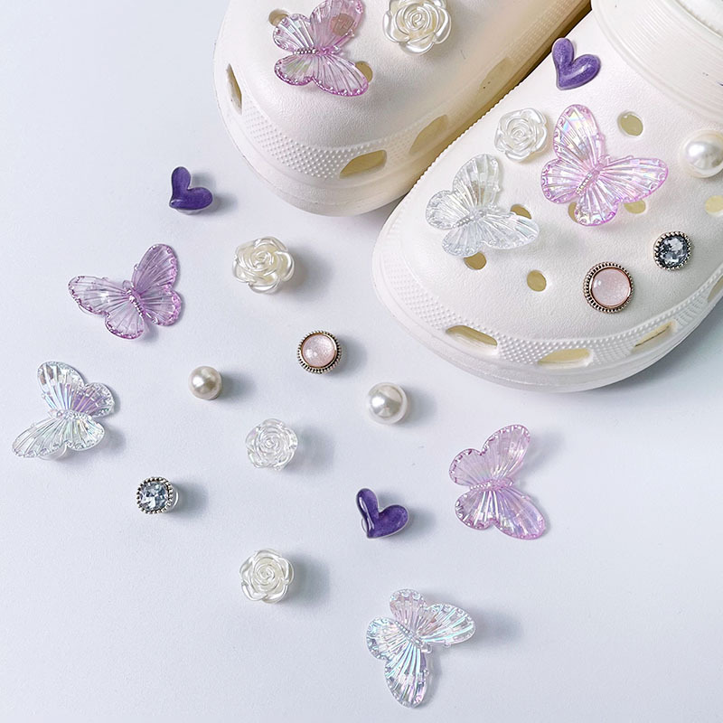 洞靴アクセサリー女性装飾diy靴ボタン智必星靴花靴飾りセットバックルネット赤高級感靴花