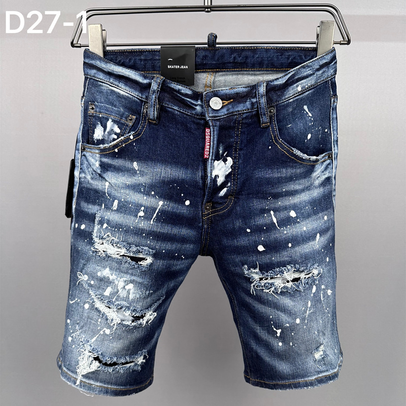 D27-1 Denim shorts Dquadratic tide brand jeans European and American cross-border men's ripped pants Denim pants
