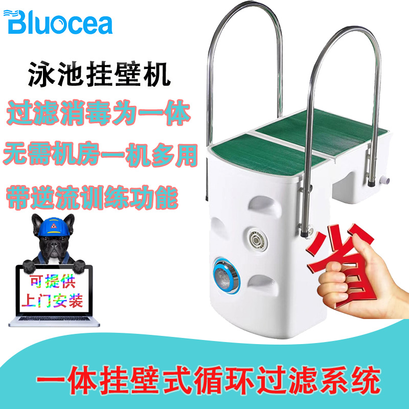 Filtro de piscina bomba de agua de circulación máquina colgante de pared Filtro de iluminación integrado equipo de piscina PISCINA máquina colgante de pared