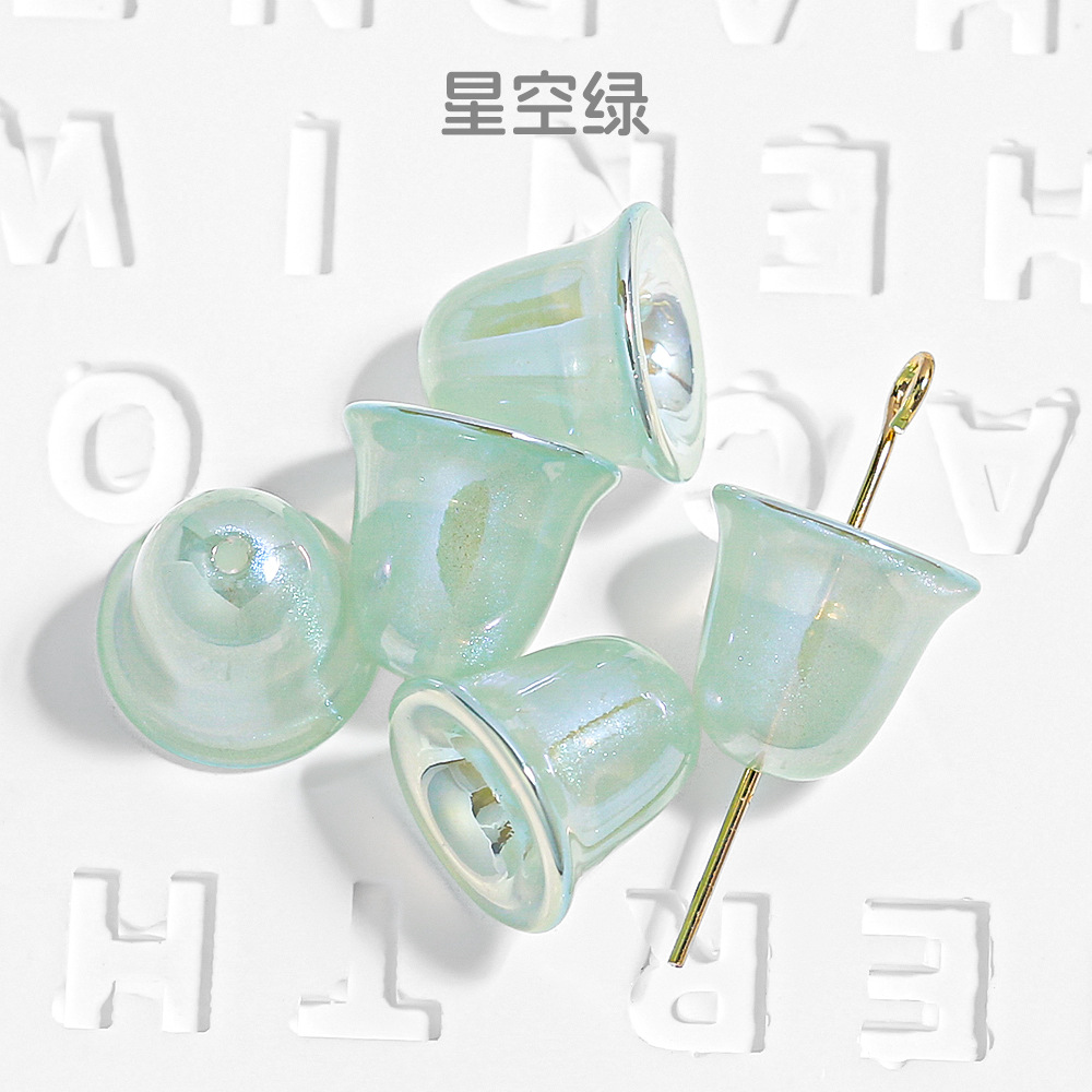 30 sirena Ji finas campanas chapadas en color diy cadena de teléfono móvil hecha a mano accesorios para el cabello sombreros accesorios con cuentas abs