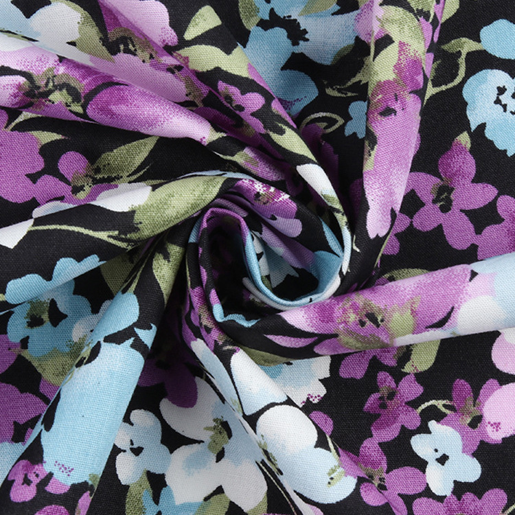 Fabricante de ventas multicolor floral 100% algodón impresión de tela de mujer