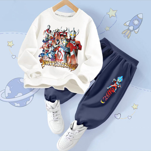 Ultraman Boys' Suit for Spring and Autumn: Stylish Kids' Clothing—Spring Sports Hoodie for Children
