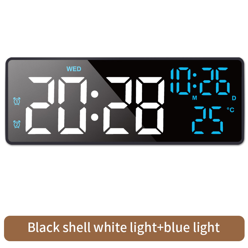 검은색 껍질, 검은색 표면, 흰색 + 파란색 조명 디스플레이