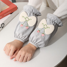 秋冬袖套女孩防脏护袖手套女加绒儿童套袖短款学生袖头卡通刺绣