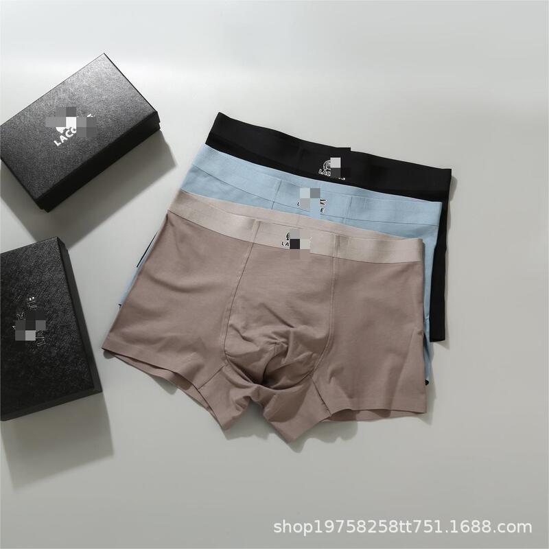 Crocodile European Men's Underwear Cotton Export Boutique Box Seamless Silky Breathable Comfortable Boxer Briefs Wholesale Boxers