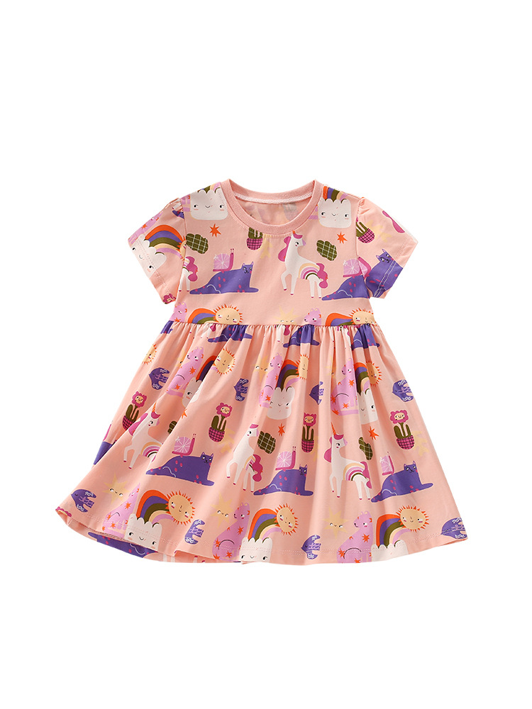 Malwee niñas vestido de verano nuevo europeo y americano los niños casual manga corta estilo occidental niña grupo ropa