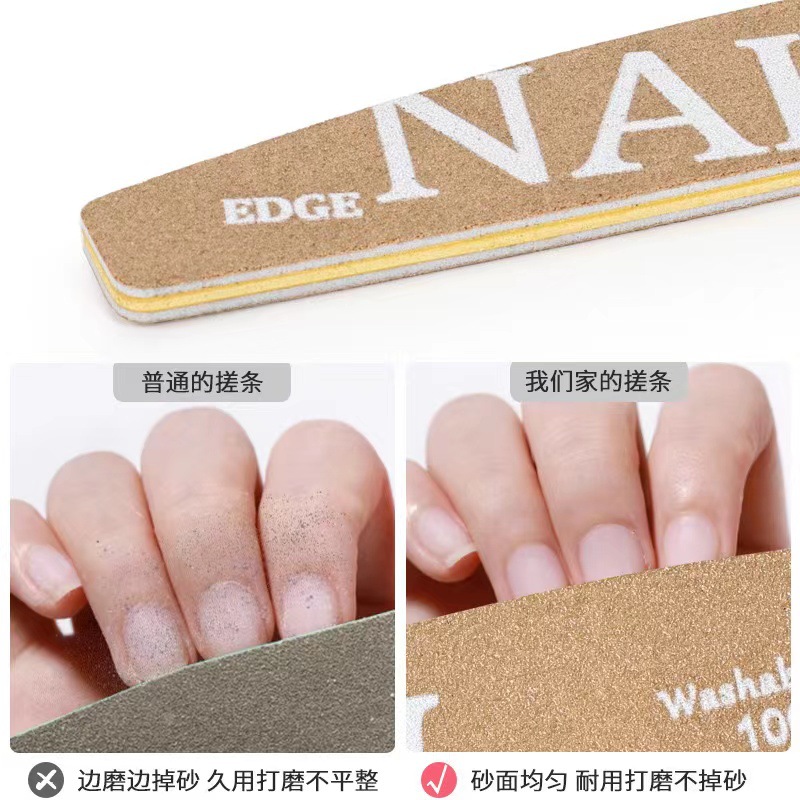 Caja de manicura Juego de 12 piezas de pulido tira de pulido esponja frotando y reparando removedor de uñas medio mes lima de uñas herramienta de tira de pulido