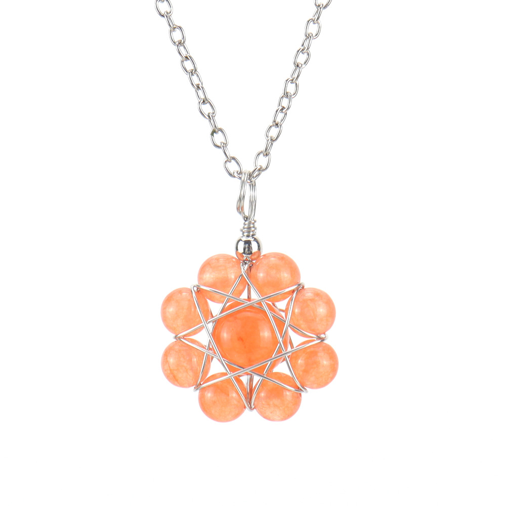 Simple Style Flower Crystal Handmade Pendant Necklace 1 Piece