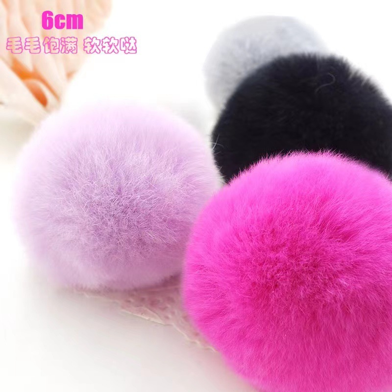 厂家现货批量仿獭兔毛球人造毛球假毛毛球diy毛球挂件饰品帽球