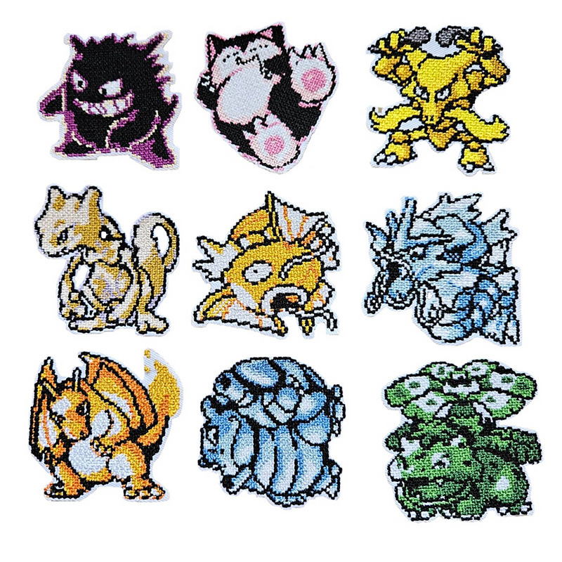Customizable Pokemon Elf Treasure Can Dream Geng Ghost Embroidered Badge Down Jacket Patch Decorative Stickers Backpack Cloth Stickers