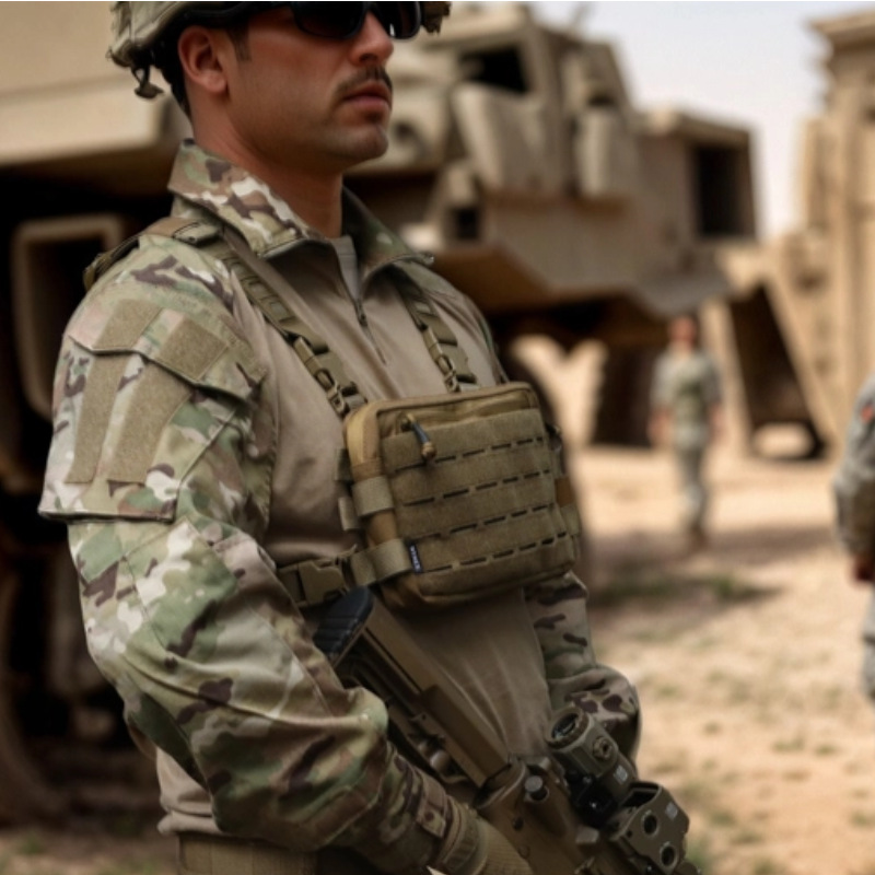 Bolsa de pecho de moda de calle transfronteriza, bolsa de pecho táctica multifuncional, bolsa de pecho táctica para hombres de viaje al aire libre