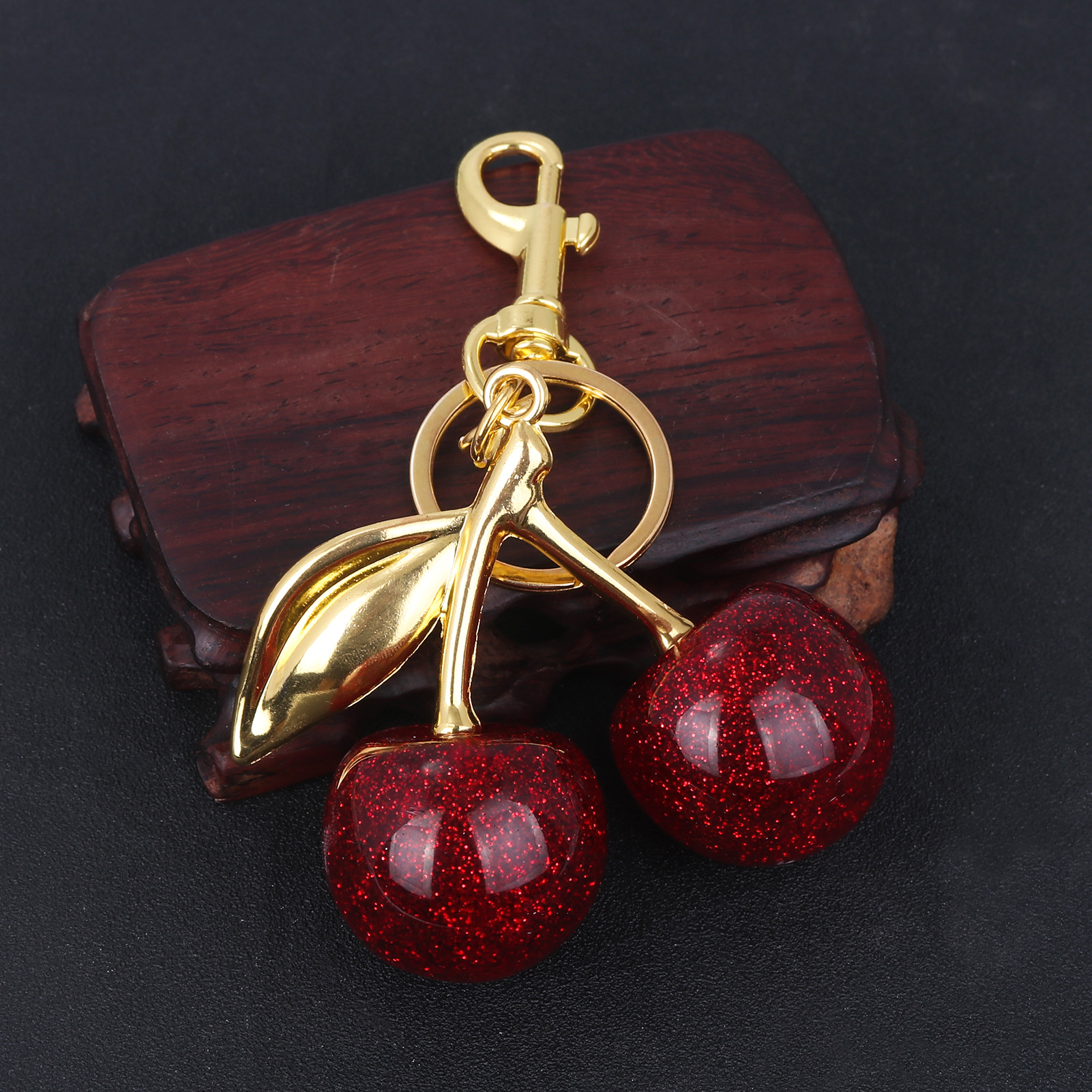 64g Weight Bag Pendant, Keychain Classification 1 Piece Quantity Holiday, Banquet, Travel Occasion Plastic, Resin Material Christmas Festival Cherry Pattern Fruit/Food, Plating Design Elegant, Hip-Hop, Simple Style Style 1 Piece Elegant Hip-Hop Simple Style Cherry Plastic Resin Fruit/Food Plating Christmas Bag Pendant Keychain 8