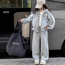 女童春秋款韩版休闲连帽卫衣套装中大童洋气时髦儿童秋装运动服潮