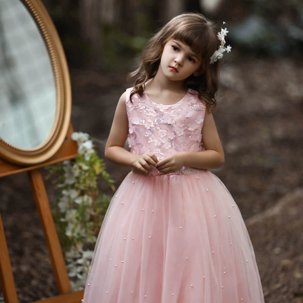 Children's wedding dress, small princess costume, evening dress, tutu skirt, European style