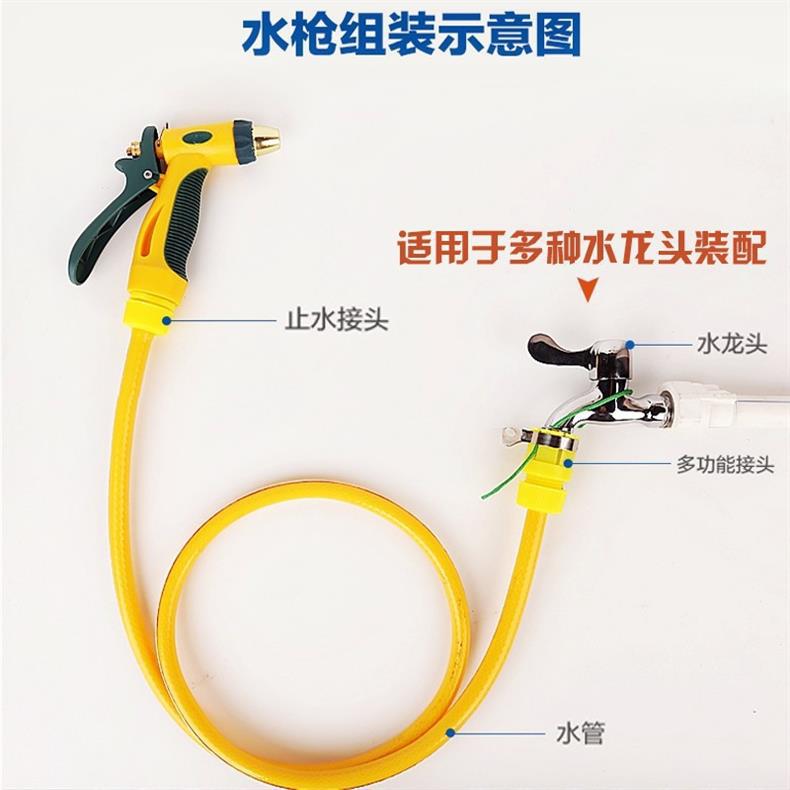 High Pressure Car Washing Water Gun Household Water Pipe Watering Tool Car Washing Artifact Water Gun Head Auto Supplies Anti-freeze Explosion Hose