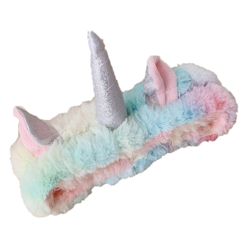 [Entrega de una pieza] Europa y América Internet celebridad chica máscara de maquillaje Super lindo gato orejas Arco Iris unicornio banda de pelo