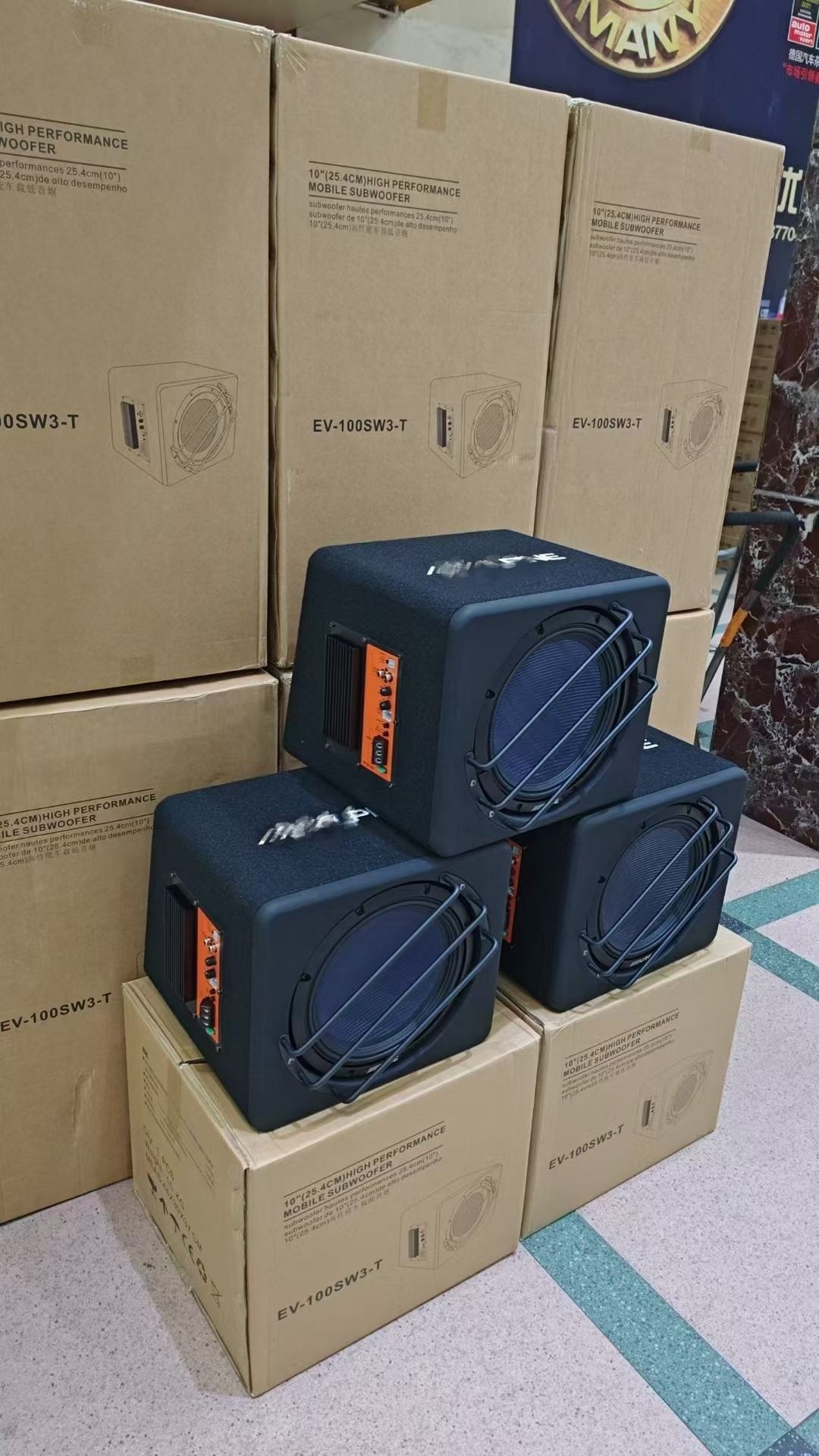 Japan Ev-100Sw3T Woofer 10inch Active Dual Voice Coil Subwoofer High Power Street Box Cannon