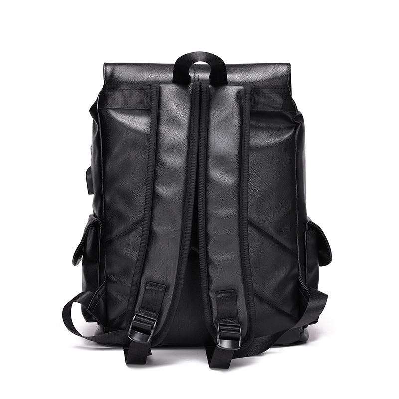 Nueva moda de 15,6 pulgadas mochila de moda Coreana de moda de los hombres de cuero casual de gran capacidad mochila de ordenador