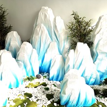 假山塑雕泡沫石头道具雪山雪块橱窗冰山婚庆演出影视造景