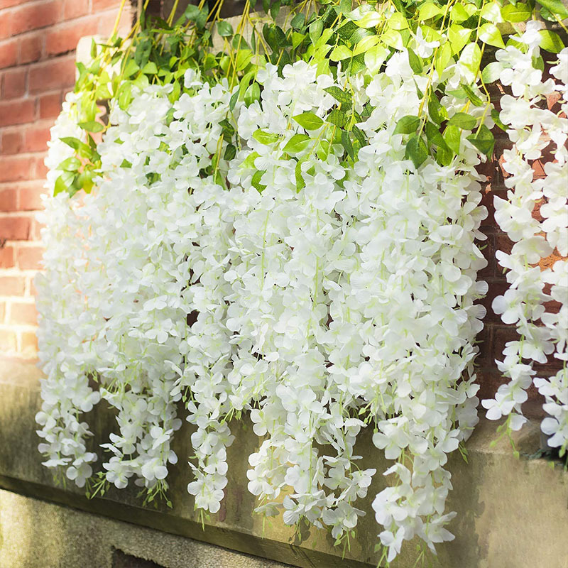 Manufacturer Wholesale Wisteria Artificial Flowers Wedding Decoration Fake Flowers Bean Flower Arch Corridor Ceiling Encryption Cross-Border Foreign Trade