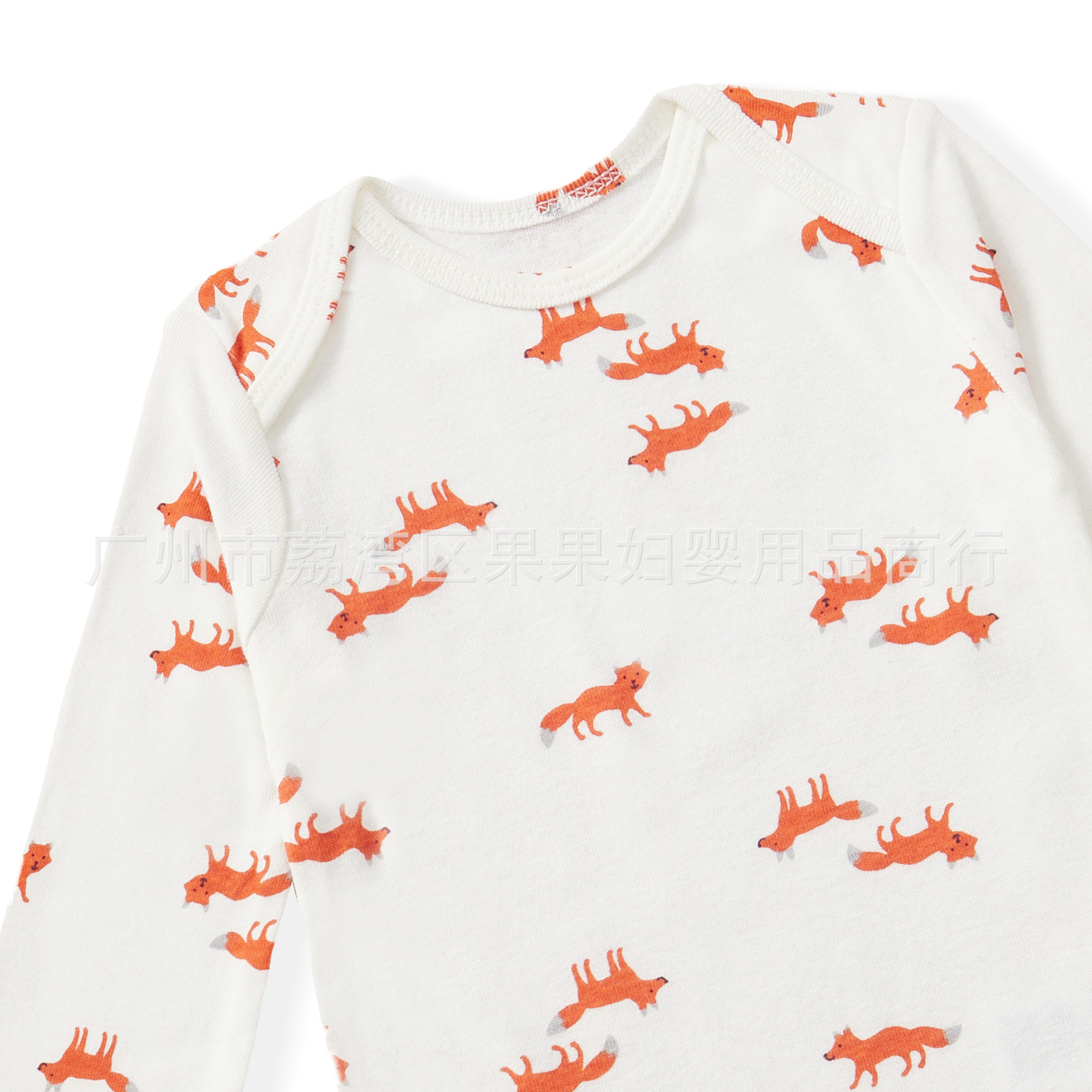 2024 사계절  점프 수트 봄과 가을 긴 소매  소년과 소녀 순면 토끼 동물 인쇄 삼각형 가방 방귀 옷