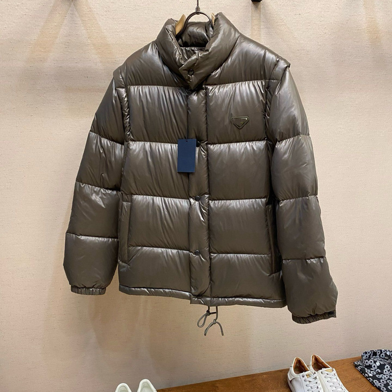 25 Years Autumn and Winter New Casual Fashion Chest Triangle Logo Sleeves Detachable down Jacket Tops 25 Years Autumn and Winter New Casual Fashion Chest Triangle Logo Sleeves Detachable down Jacket Tops