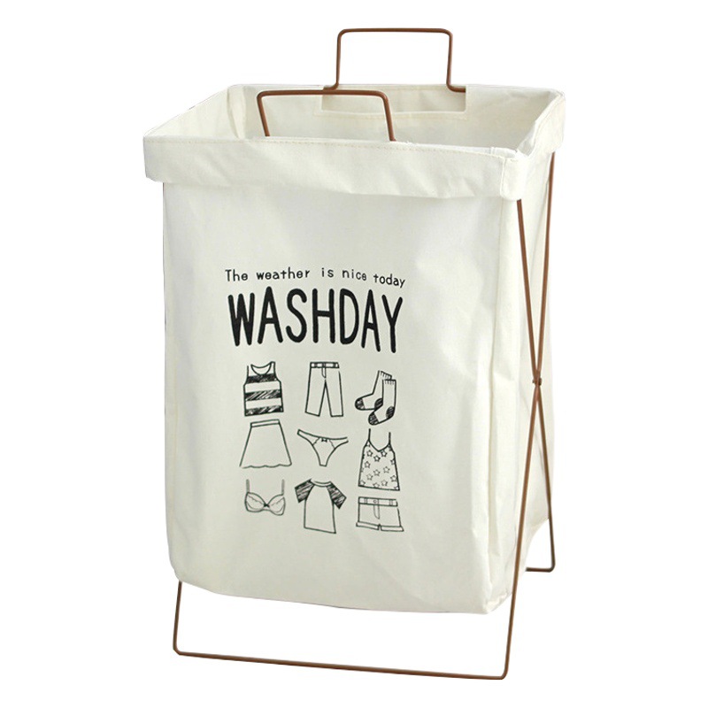 Spot marco de hierro cesta de ropa sucia marco de ropa sucia cesta de lavandería plegable grande cesta de ropa sucia cesta de almacenamiento de tela de algodón y lino