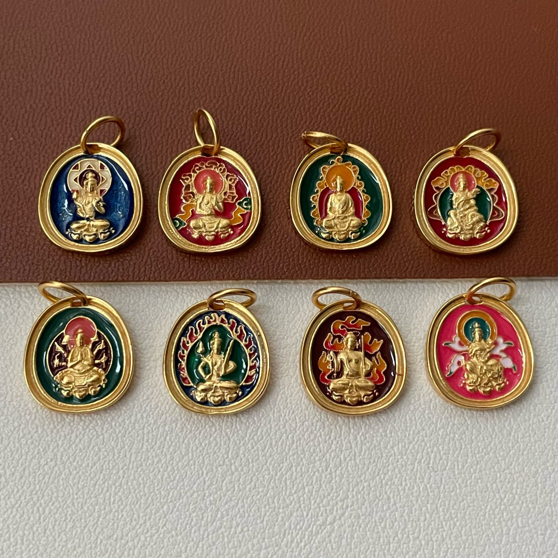 S925纯银古法本命佛吊坠八大守护神吊坠小众设计百搭高级简约时尚