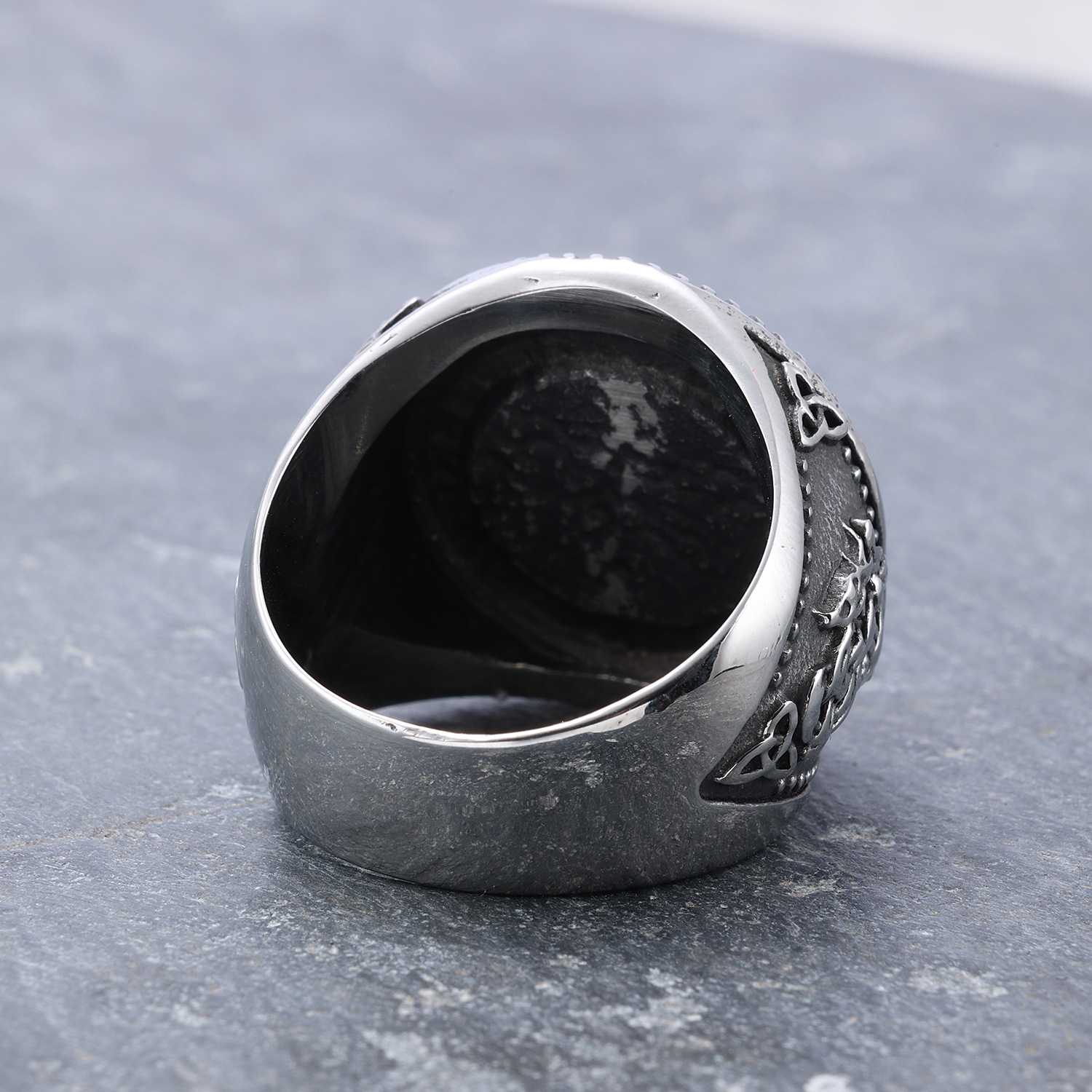 Polishing Design Retro Wolf Stainless Steel Polishing Men's Rings