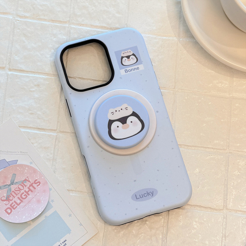 小動物磁気スタンド付きスマホケース Apple iPhone16対応 13フィルム 15promaxハードケース 14韓国風 17|undefined