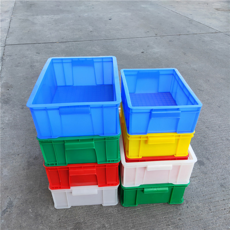 现货周转箱长方形蓝色加厚塑胶框中转箱大号物流周转箱带盖塑胶箱