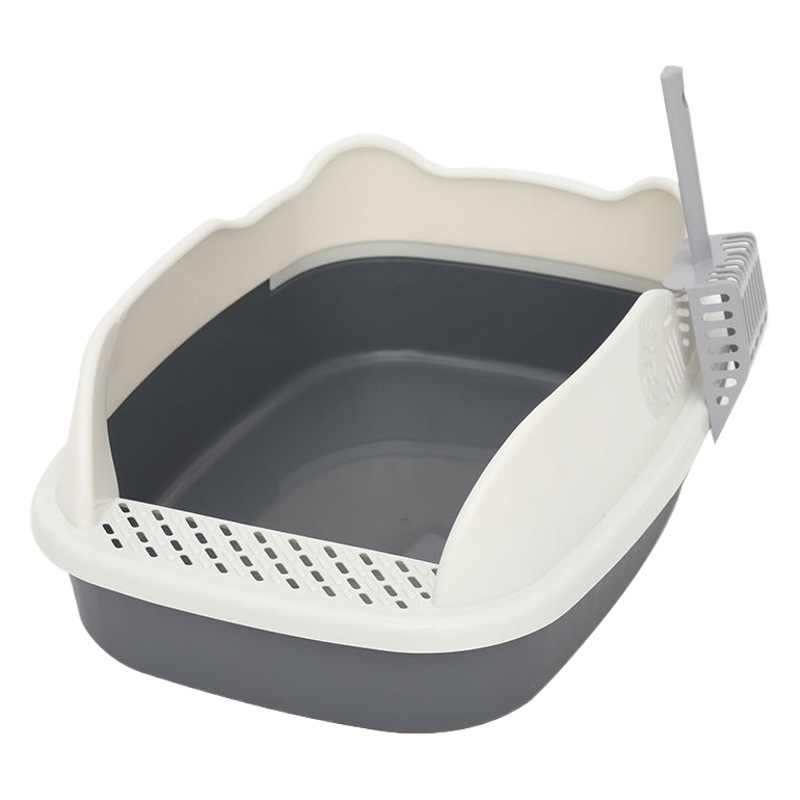 Caja de arena para gatos cuenca de arena de gran tamaño inodoro antisalpicaduras caja de arena semicerrada caja de arena para gatos completamente abierta caja de arena ampliada suministros