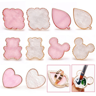 Cross-Border Manicure Ring Palette Easy to Clean Nail Glue Palette Glue Ring Live Design Adjustable Ring