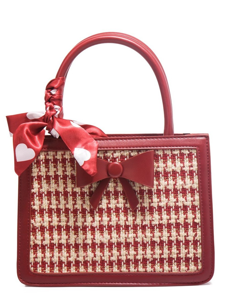 Bolso de boda rojo bolso de novia mujer 2025 nuevo bolso de pata de gallo de moda pequeño regalo de boda de alto nivel