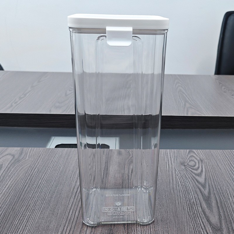 Tanque de sellado de grado alimenticio plástico acrílico transparente almacenamiento de cocina de grado alimenticio snack granos granos almacenamiento de granos