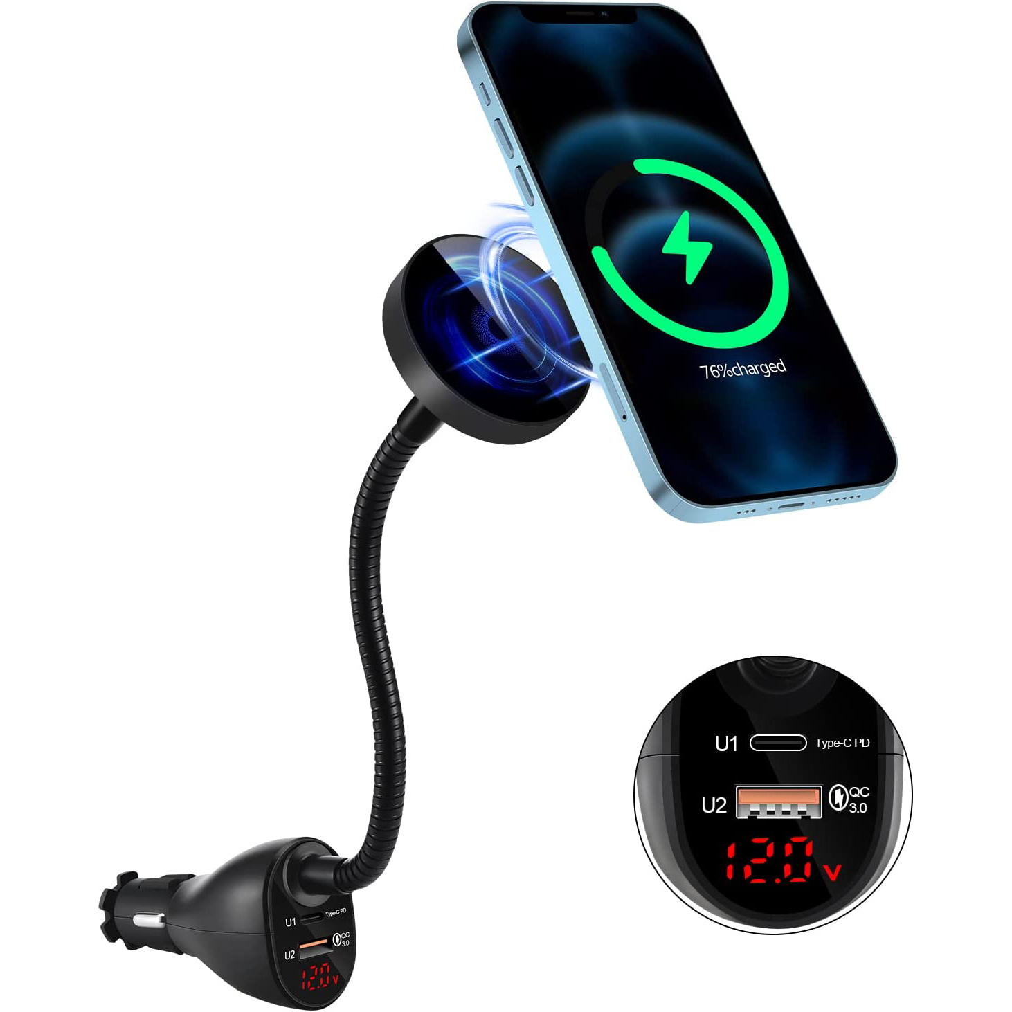 New Product Magsafe Magnetic Wireless Charger Three-In-One Wireless Charging Car Qi2.2 Wireless Charging Mobile Phone Holder