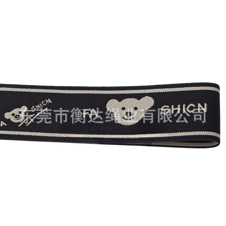 Fábrica al por mayor 4cm colorido inglés oso imitación de nylon ropa interior de alta elasticidad cintura Jacquard banda elástica
