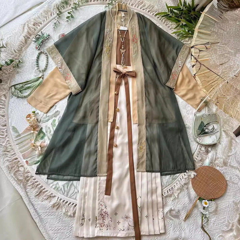 Han Yu Original Han Clothing Female [Xi Qing Tang] Song Dynasty Song Kui Qi Waist Skirt suit Printed Spring and Summer