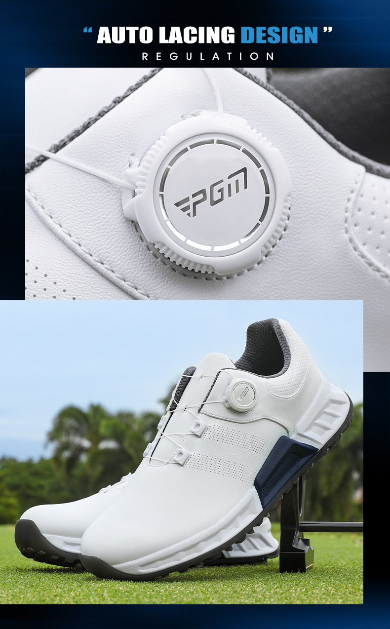 Giày golf nam PGM đế đàn hồi, chống nước, đinh dẻo chống trượt — Lanfeng White [Đệm và đàn hồi/gai chống trượt được cấp bằng sáng chế/phần trên chống thấm nước] XZ445 chi tiết 11