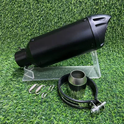 Running Horizon Universal, Motorcycle exhaust pipe - black-logo-on-the-left