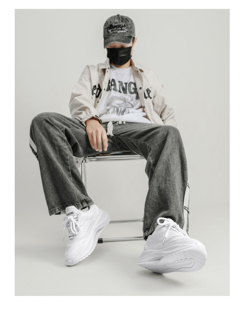Scarpe da uomo Sneakers bianche Scarpe casual da uomo con fondo spesso con altezza crescente Scarpe da papà traspiranti per coppie di studenti_voghion.com