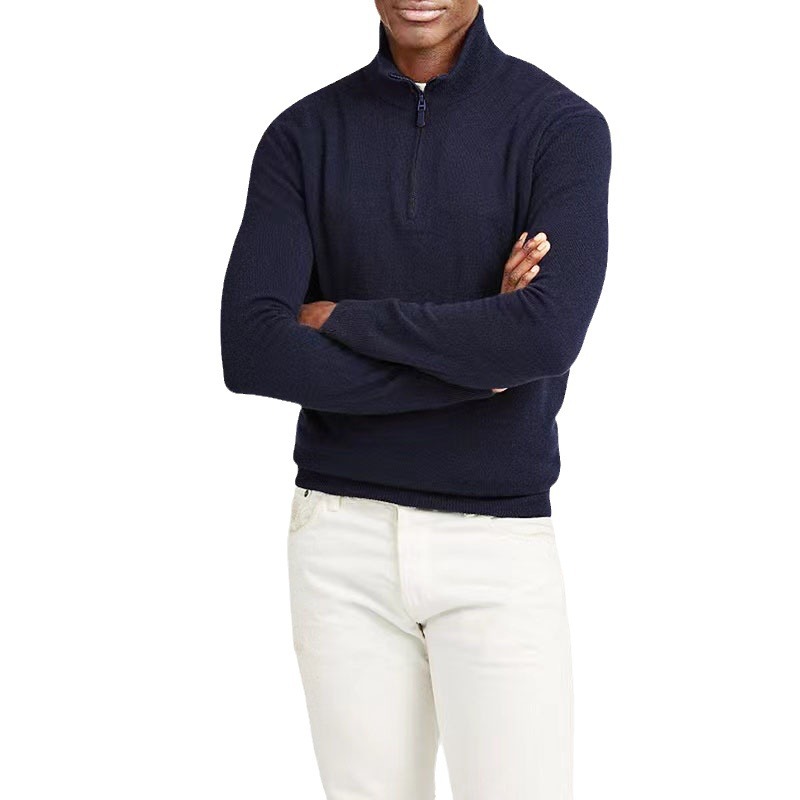 Fornitura di abbigliamento maschile di maglione classico da uomo con collo alto, caldo, casual, versatile, in lana_voghion.com